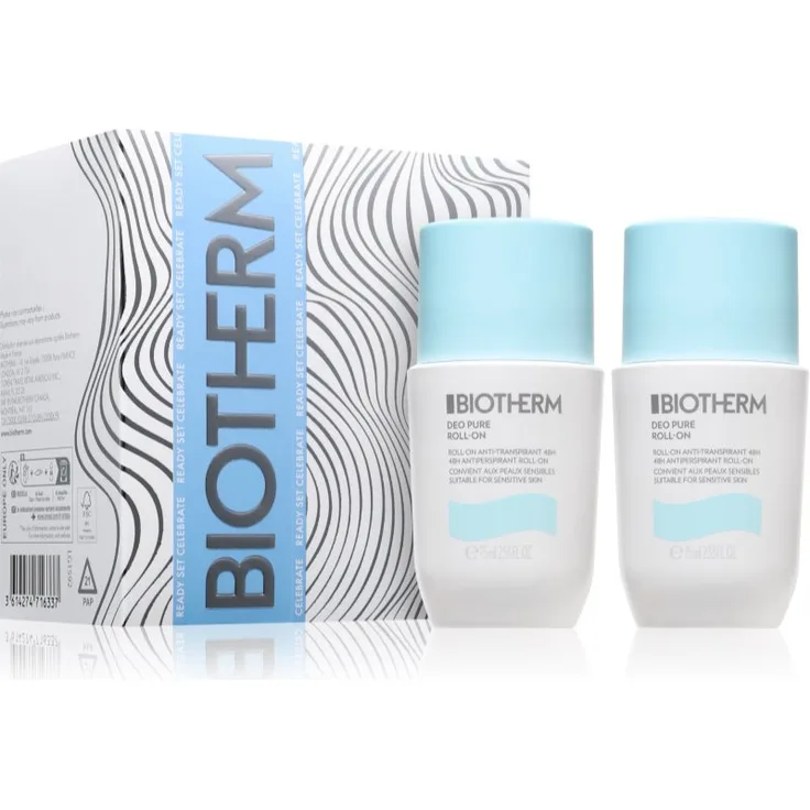 Biotherm Deo Pure Roll-on Geschenkset für Damen, Antitranspirant, 2x 75 ml, alkoholfrei