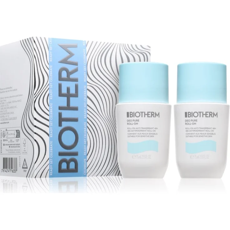 Biotherm Deo Pure Roll-on Geschenkset für Damen, Antitranspirant, 2x 75 ml, alkoholfrei