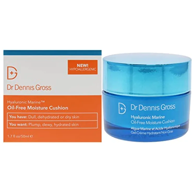 Dr Dennis Gross Pflege Hyaluronic Marine Oil-Free Moisture Cushion Gesichtscreme 50 ml mit feuchtigkeitsspendender Wirkung