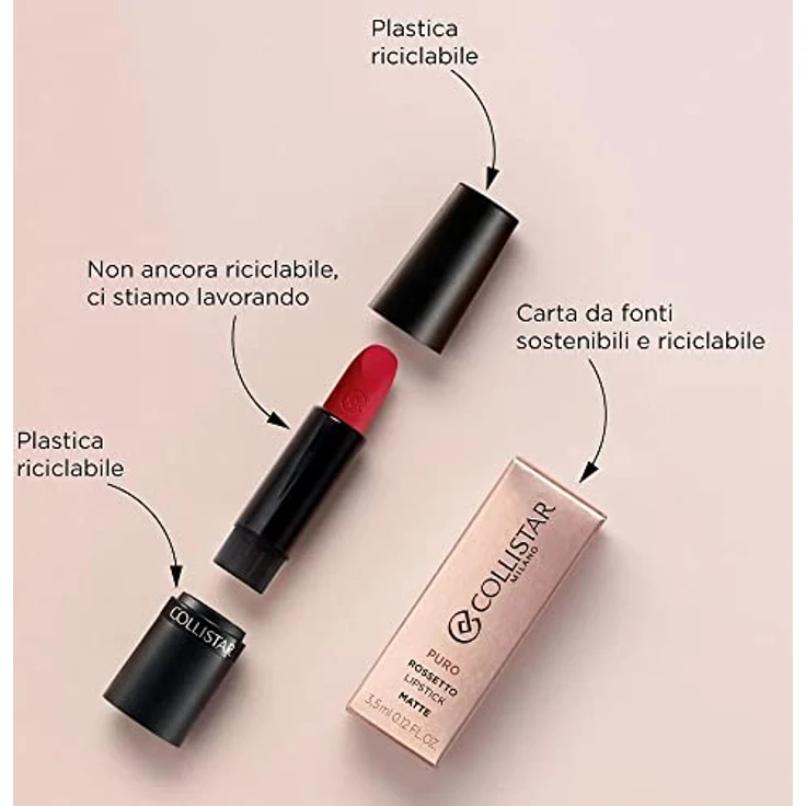 Collistar Puro Matte Lipstick 102 Rosa Antico 3,5 ml - Lang anhaltende matte Farbe – Bild 5