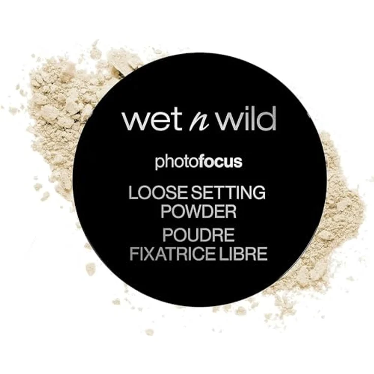 Wet n Wild Photo Focus Loose Setting Powder, Seidiges Gewichtsloses Fixierpuder zum Fixieren, Mattieren, Öl absorbieren und Backen, Weichzeichnungseffekt, Translucent, 20g – Bild 1
