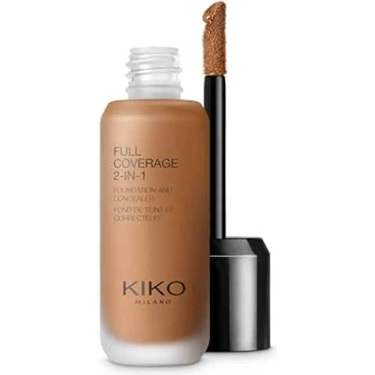 KIKO Milano Full Coverage 2-In-1 Foundation 25 ml, warm beige, matt-satiniertes Finish, ideal für normale bis fettige Haut – Bild 1