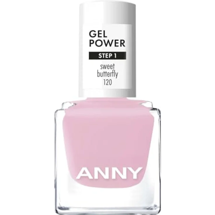 ANNY Gel Power Nail Polish – Gel-Farb-Nagellack ohne UV-Lampe, brillanter Glanz, bis zu 12 Tage Halt, splitter- & kratzresistent, Farbe: Sweet Butterfly - Helles Zuckerwatterosa, 8 ml – Bild 1