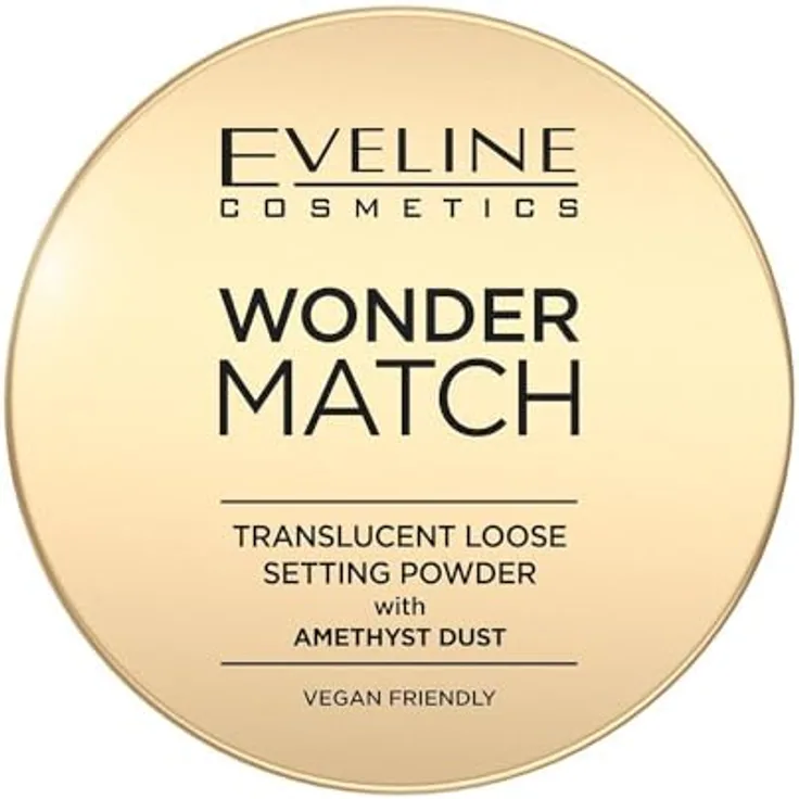 EVELINE COSMETICS Wonder Match Amethyst Infused Setting Powder, transparent, vegan, langanhaltendes Make-up-Finish, mit Applikatorschwamm