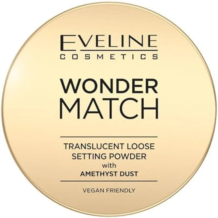EVELINE COSMETICS Wonder Match Amethyst Infused Setting Powder, transparent, vegan, langanhaltendes Make-up-Finish, mit Applikatorschwamm – Bild 1
