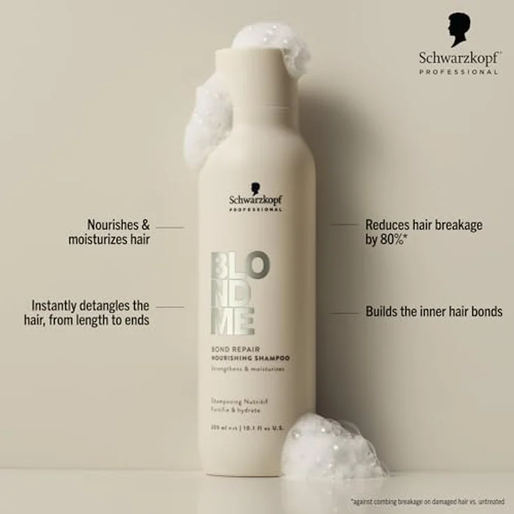 Schwarzkopf Professional Blondme Bond Repair Nourishing Shampoo, nährendes Shampoo für blonde Haare, 1000 ml, vegan – Bild 2