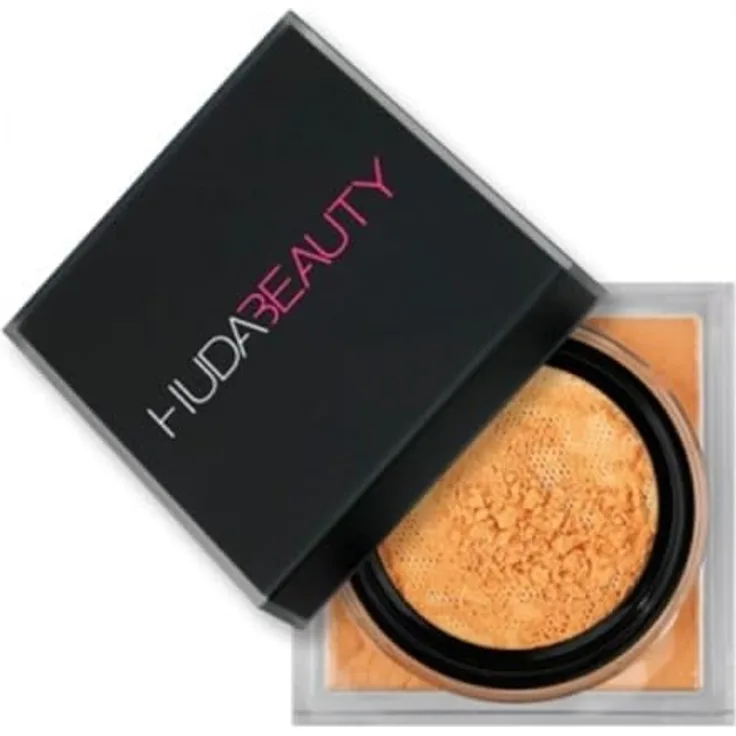 Huda Beauty Easy Bake Loose Powder, loser Puder in Farbton Kunafa, 20 g für mattes Finish und langanhaltende Makeup-Fixierung