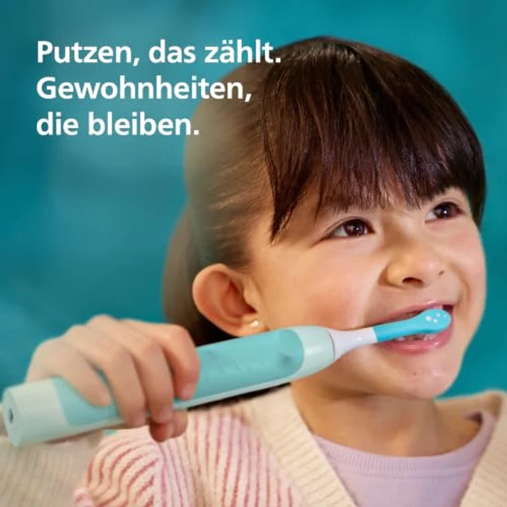 Philips Sonicare For Kids HX6500/23, Wiederaufladbare Schallzahnbürste für Kinder, weich, ergonomisch, türkis, 4 x 30 sec Putzzeit – Bild 2