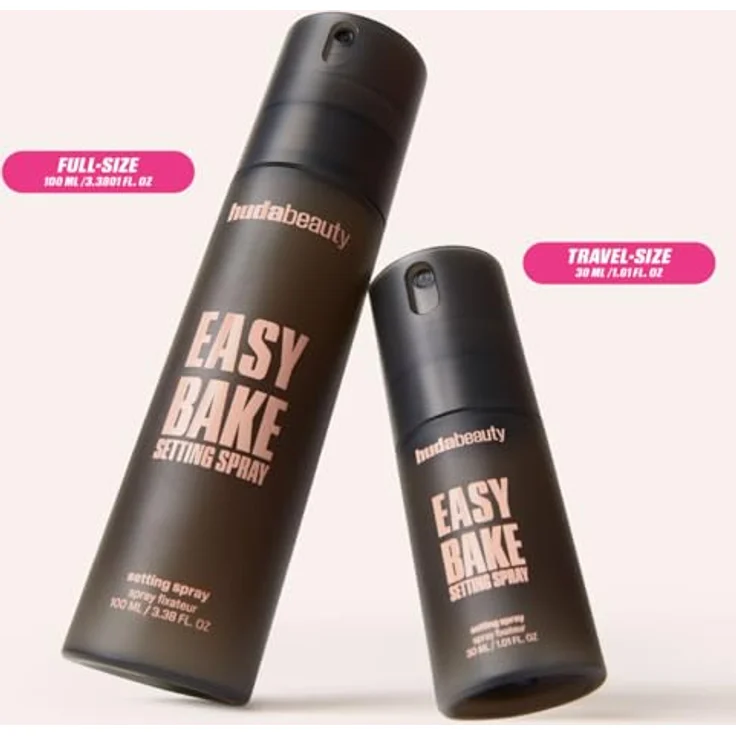 HUDA BEAUTY Easy Bake Setting Spray, Fixierspray & Fixierpuder, alkoholfrei, 30 ml, mattes Finish, bis zu 16 Stunden Halt – Bild 9