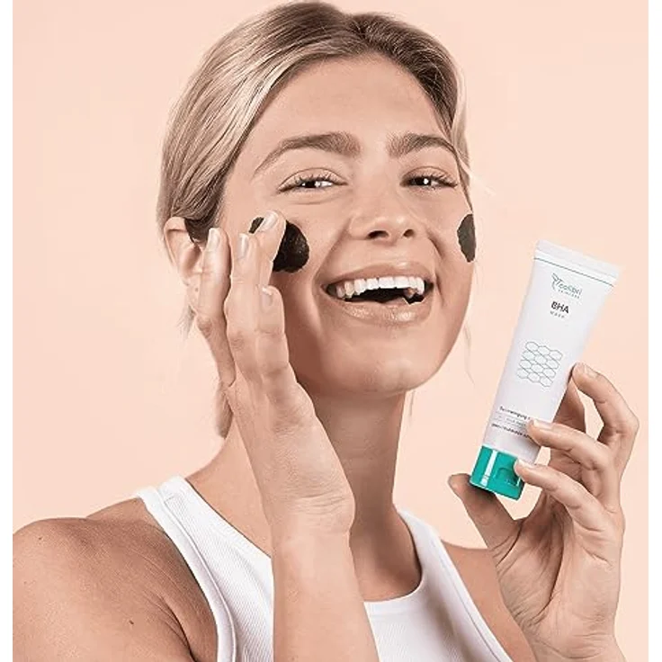colibri skincare BHA Mask 150 ml - Aktivkohle Gesichtsmaske mit 2% BHA Salicylsäure - reinigt und verkleinert Poren - gegen Mitesser mit Totes-Meer-Salz - vegan - Made in Germany – Bild 4