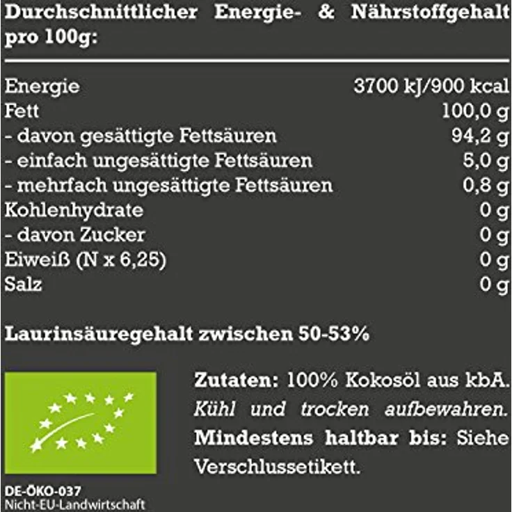 mituso Bio Kokosöl, nativ, 2er Pack (2 x 1000 ml) im Bügelglas – Bild 5