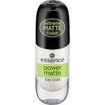 essence power matte top coat, Unter- und Überlack, transparent, mattierend, langanhaltend, schnelltrocknend, matt, ohne Aceton, vegan, Mikroplastik Partikel frei (8ml)