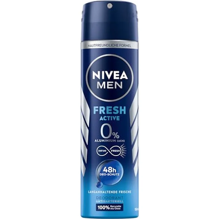 Nivea Men Fresh Active Deo Spray, Deodorant mit INFINIFRESH Formel und Meeresextrakten, 48h Schutz (150 ml) – Bild 1