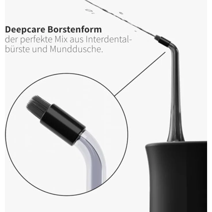 Zahnheld Aufsteckbürsten Zahndusche Ersatzdüsen Deep Care, 3 Stück Schwarz, für Zahnpflege und effektive Reinigung von Zahnzwischenräumen, passend für Zahnheld Munddusche Aquadent – Bild 3