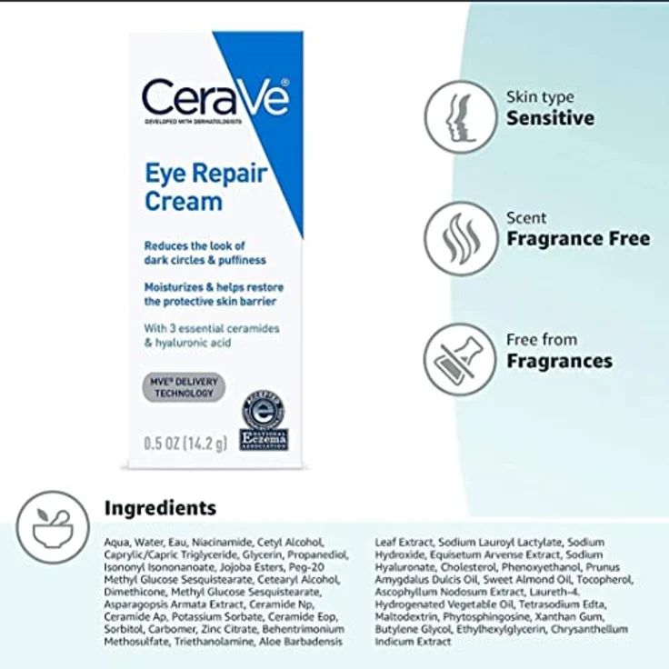 CeraVe Creme Gesicht Regenerierende Augenkonturcreme 14 ml – Bild 2