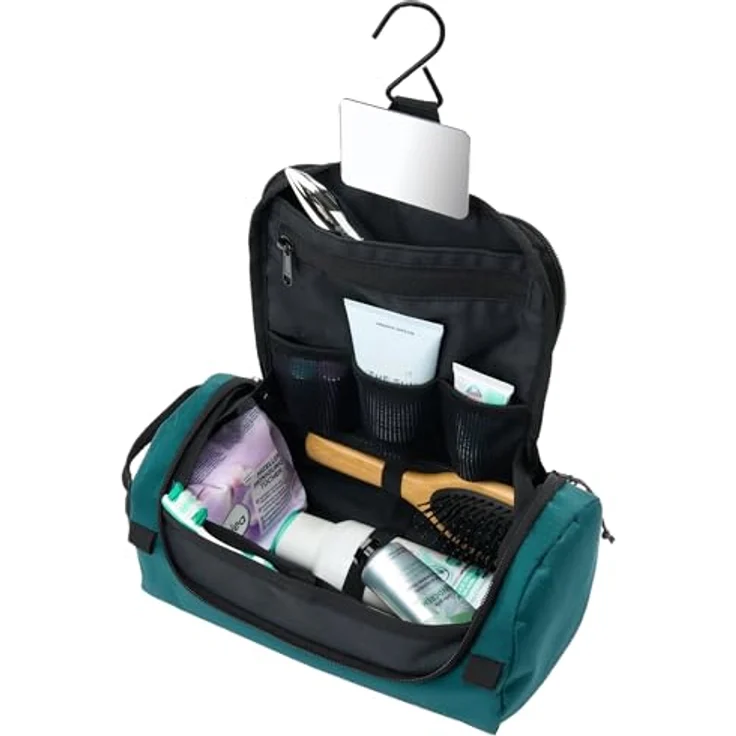 AEVOR Wash Pack, Kulturbeutel aus 100% recyceltem Polyester, wasserabweisend, 3L, Proof Evergreen, 26x14x13 cm – Bild 4