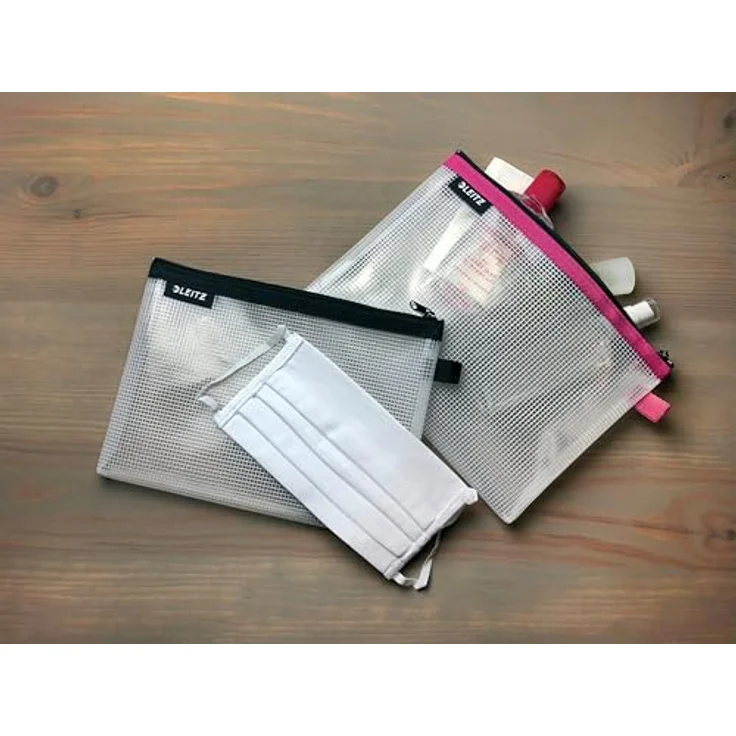 Leitz WOW Reise Zip-Kulturbeutel, durchsichtig, Wasserabweisend, Idealer Kosmetikbeutel für Reisen und im Handgepäck, Maße (BxHxT): 24 x 17 x 3 cm, Blau, 40140036 – Bild 3