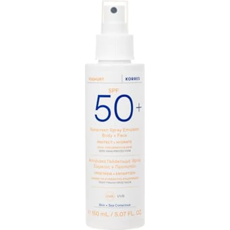 KORRES Yoghurt Sunscreen Spray Emulsion Body + Face SPF 50+, wasserresistent, 150 ml