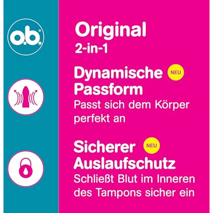 o.b. Original Ultra 2-in-1-Schutz Tampons, 32 Stück, mit Dynamic Fit-Technologie und bis zu 100% Auslaufschutz – Bild 4