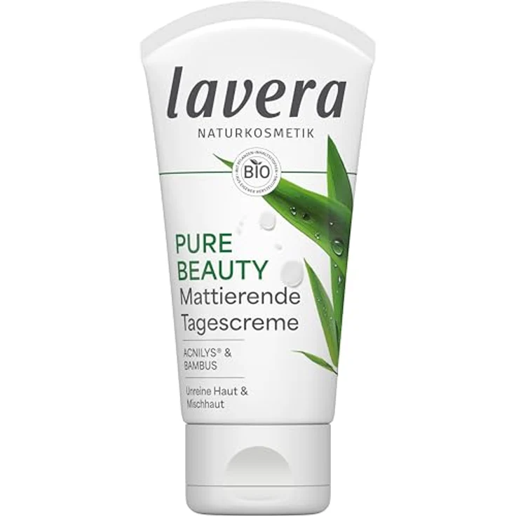 Lavera Pure Beauty mattierende Tagescreme mit Acnilys® und Bambus für unreine Haut, 50 ml – Bild 1