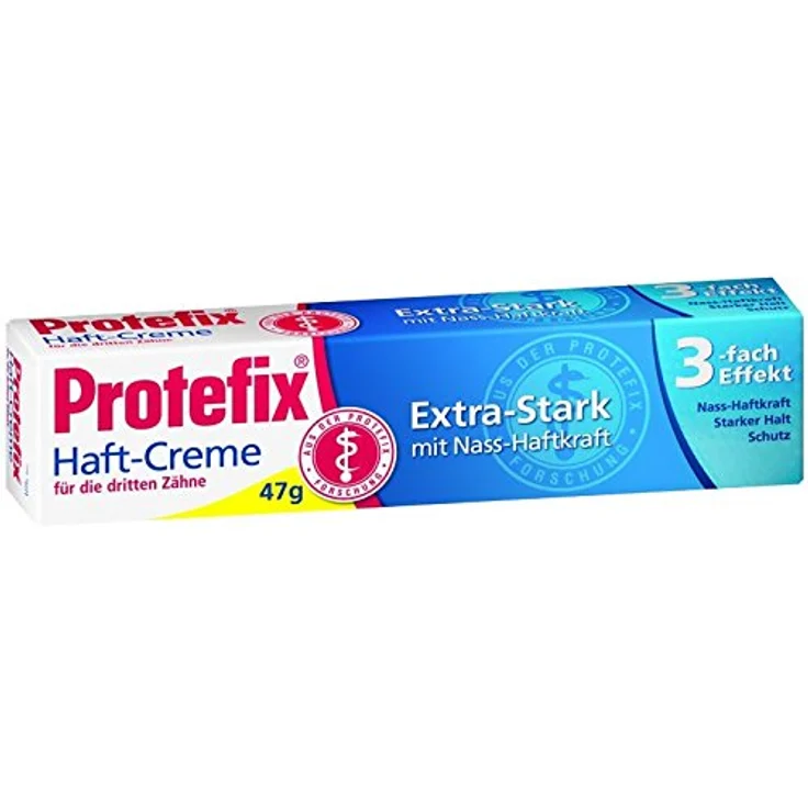 Protefix Haft-Creme Extra Stark für Zahnprothesen - Haft-Creme mit extra starkem Halt für den Tag - Mit Nass-Kraft - 1 x 47 g – Bild 2