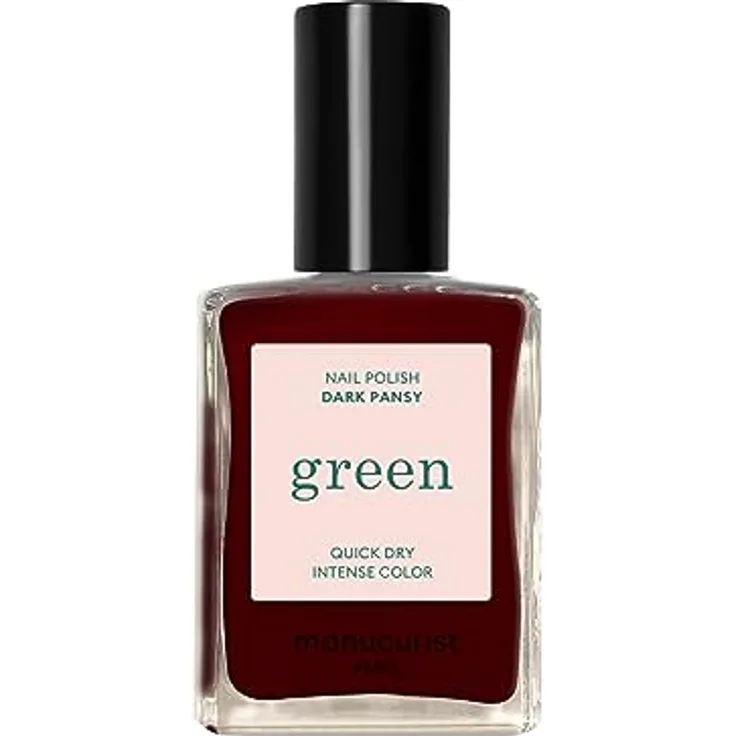 Manucurist Green Nagellack Bordeauxrot - Klassischer, natürlicher 9-Free-Nagellack Dark Pansy - Veganer Nagellack mit natürlichen Inhaltsstoffen (84%) - Maniküre - Nagelpflege - 15 ml