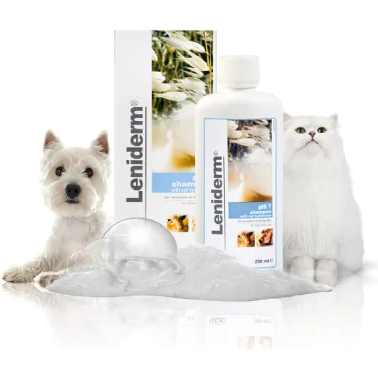 ICF Leniderm SHAMPOO für Hunde und Katzen - 250 ml, Hundeshampoo mit empfindlicher Haut, Linderung von Juckreiz, Geruchsentferner, professionell entwickelt – Bild 1
