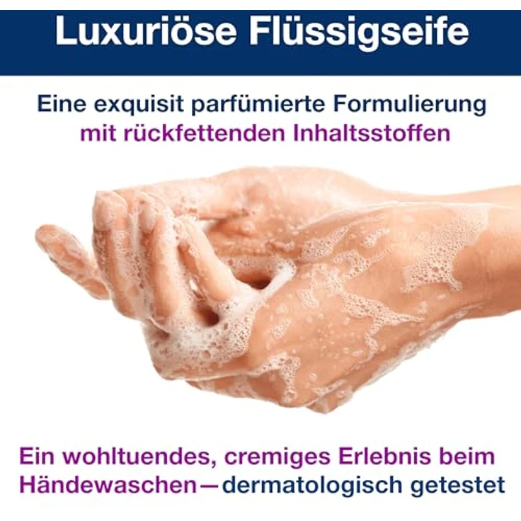 Tork luxuriöse Flüssigseife S1, Blütenduft, 1.000 ml, 420911, Zartlila – Bild 2