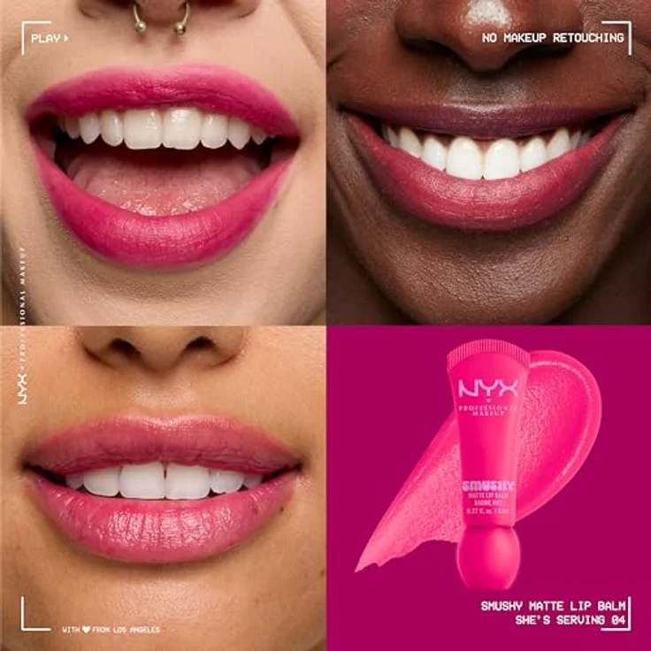 NYX PROFESSIONAL MAKEUP Smushy Matte Lip Balm, matte, aufbaubare Farbe, vegane Formel, Farbe: She's Serving – Bild 2