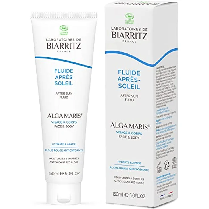 Laboratoires de Biarritz - After Sun Fluid - ALGA MARIS® Bio-zertifiziert - Hydriert, beruhigt und schützt - Gesicht und Körper - für Kinder und Erwachsene - 150ml - in Frankreich hergestellt