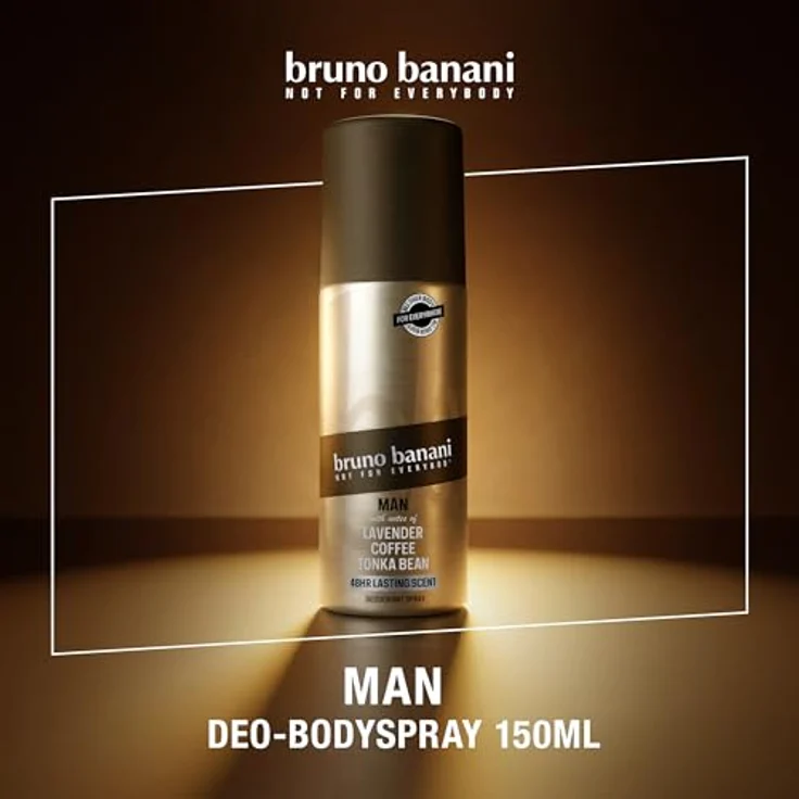 bruno banani Man Deo-Bodyspray für Herren, aromatischer Amberduft, 48h langanhaltend, vegane Formel, 150 ml – Bild 2