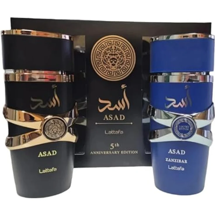 Lattafa Anniversary Edition Asad & Asad Sansibar Eau de Parfum, 100 ml, Orientalische Herren-Düfte mit langanhaltenden Aromen und würzigen, holzigen Noten – Bild 4
