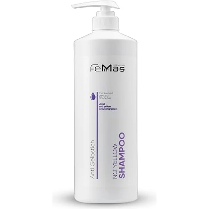 Femmas No Yellow Shampoo (1000ml) - Anti-Gelbstich-Wirkstoffe für blondiertes, graues und aufgehelltes Haar – Bild 1