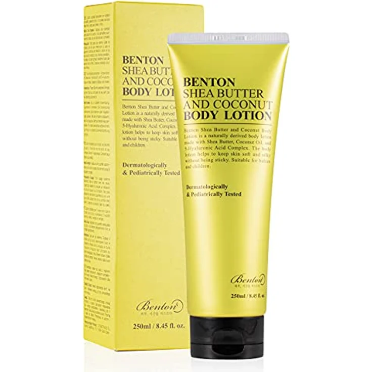 Benton Sheabutter und Kokos-Bodylotion, All-in-one-Lotion für Körper & Gesicht mit feuchtigkeitsspendender Formel, dermatologisch getestet – Bild 2