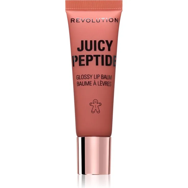 Makeup Revolution Xmas 2025 Juicy Peptide Lippenbalsam mit Peptiden, Farbton Gingerbread, 8 ml, feuchtigkeitsspendend und glättend