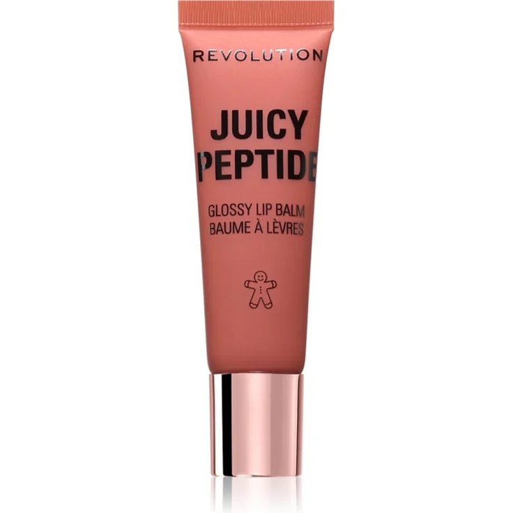 Makeup Revolution Xmas 2025 Juicy Peptide Lippenbalsam mit Peptiden, Farbton Gingerbread, 8 ml, feuchtigkeitsspendend und glättend