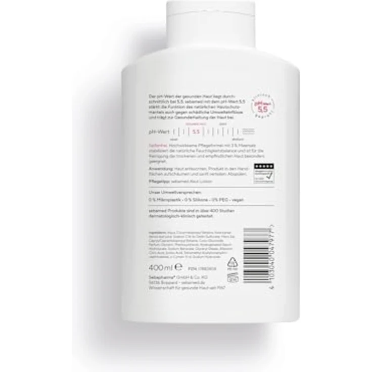 Sebamed Meersalz Dusche 400 ml, Duschgel mit 3 % Totes Meer Salz, seifenfreie Reinigung für trockene und empfindliche Haut, pH 5,5 – Bild 2