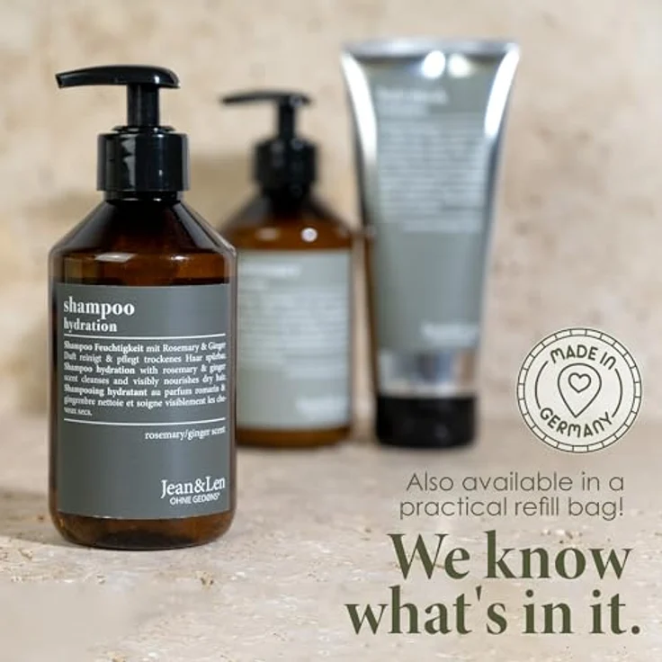 Jean & Len Shampoo Feuchtigkeit Rosemary & ginger Feuchtigkeitsspender 2 x 300 ml – Bild 8