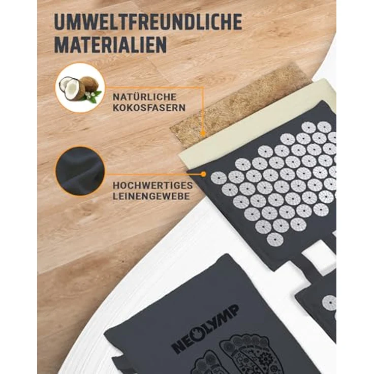 NEOLYMP Akupressur Fußmatte, umweltfreundlich mit Tragetasche, fördert Durchblutung und lindert Verspannungen – Bild 3