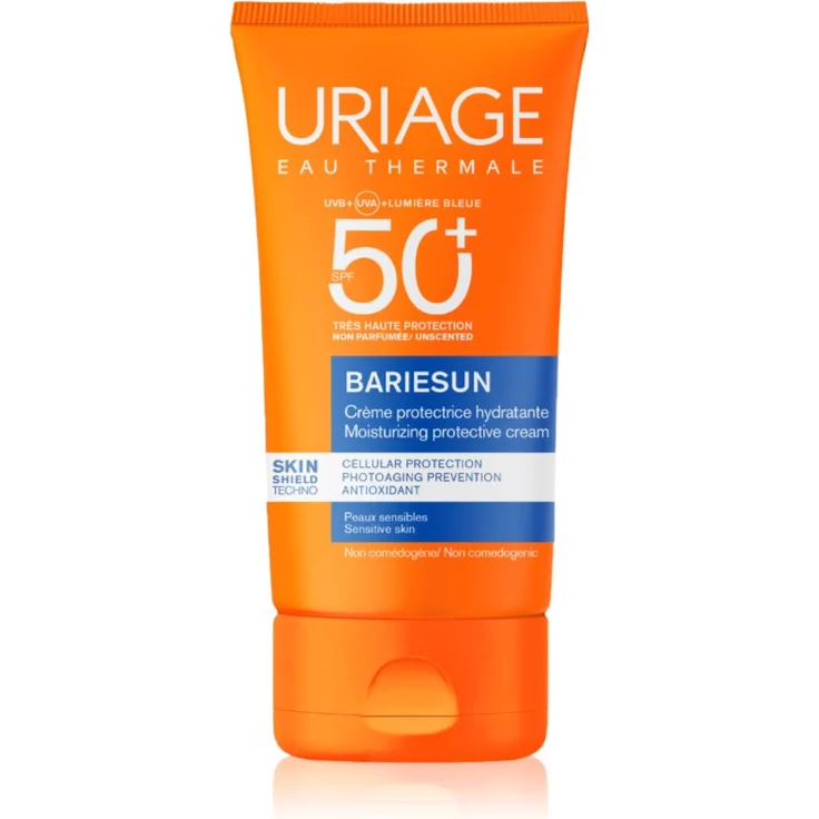 Uriage Bariésun Fragrance-Free Cream SPF 50+, Gesichtsschutzcreme ohne Parfümierung, 50 ml, hoher UV-Schutz gegen Hautalterung