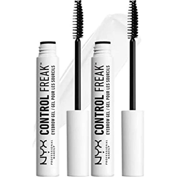 NYX Professional Makeup Augenbrauengel, Control Freak Eyebrow Gel, Klarer Brow Setter und transparente Mascara, Für gezähmte Augenbrauen und fixierte Augenbrauenfarbe, 2er Pack, 18g