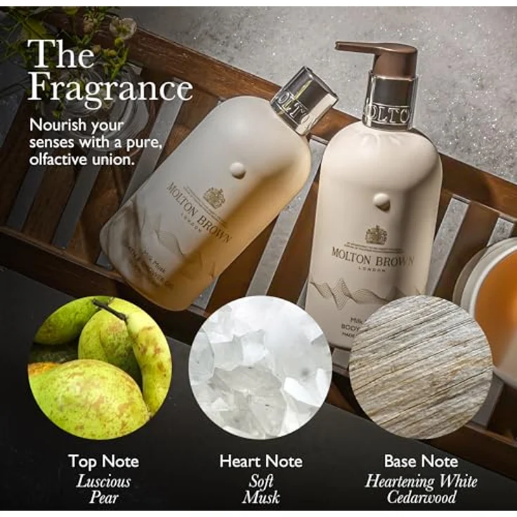 Molton Brown Milk Musk Bodylotion 300 ml - Cremige Moschus- und Milchnoten, goldverzierte Flasche – Bild 2