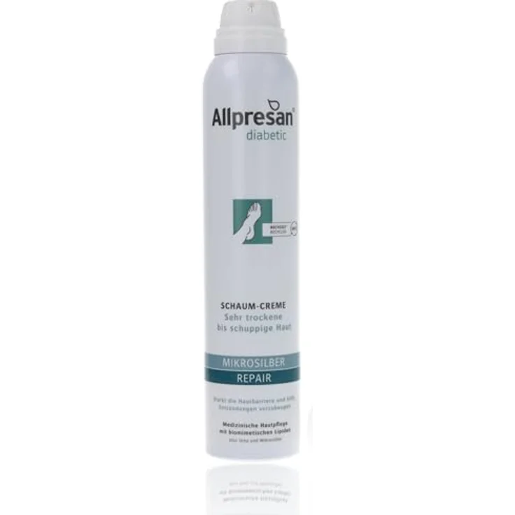 Allpresan diabetic MIKROSILBER + REPAIR Schaum-Creme, effektive Pflege für sehr trockene Haut bei Diabetes mellitus - 200ml – Bild 2