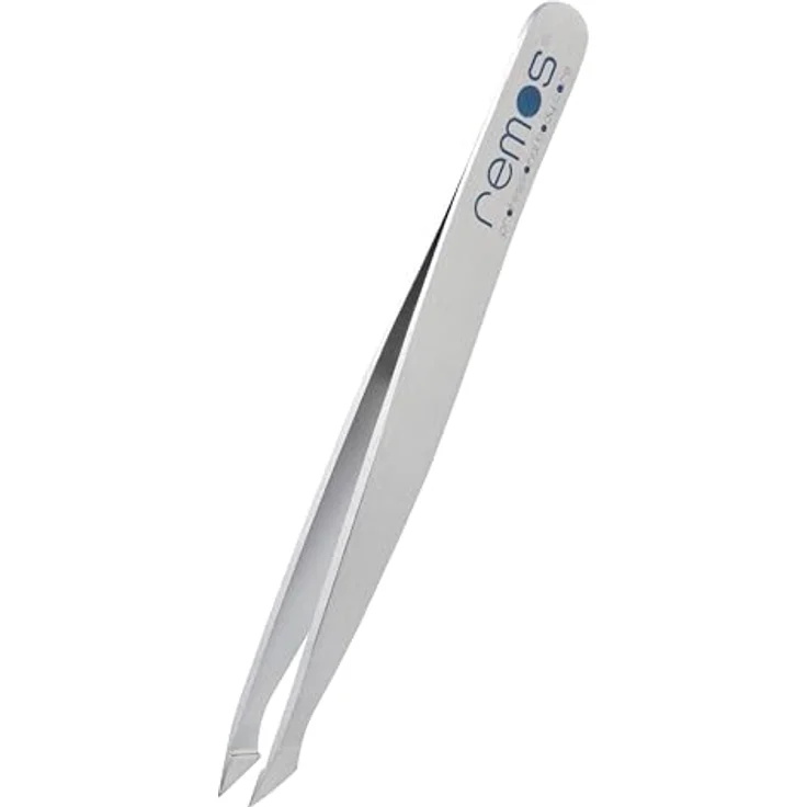 REMOS Kombipinzette Edelstahl [INOX] rostfrei, 2in1 für Splitter und Haare, 9.5 cm mit Schutzhülle – Bild 1