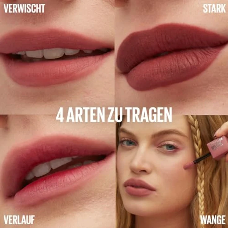 Maybelline New York Superstay Teddy Tint Lippenstift 100 Kitten Heel, soft-matte Formel mit langanhaltender Wirkung und ohne Abfärben – Bild 5
