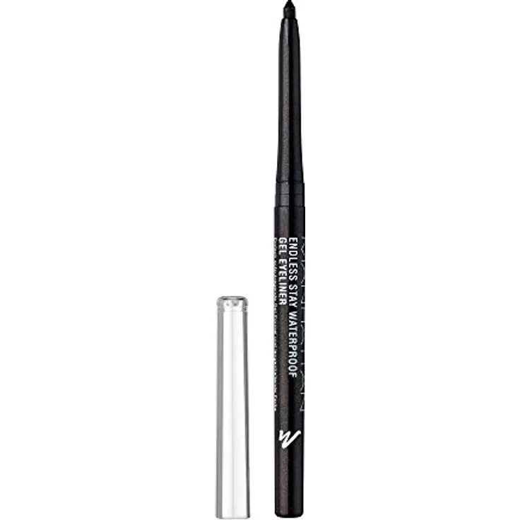 Manhattan Endless Stay Waterproof, Schwarzer Gel Eyeliner mit Glitzer und herausdrehbarer Mine ohne Anspitzen, Farbe Starlit Black 007, 1 x 2,6g