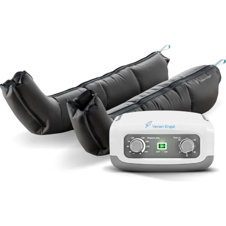 Venen Engel 4 Basic, Beinmassagegerät mit 2 Beinmanschetten, 4 Luftkammern und 1 Massageprogramm zur Cellulite-Reduktion, fördert Durchblutung – Bild 1