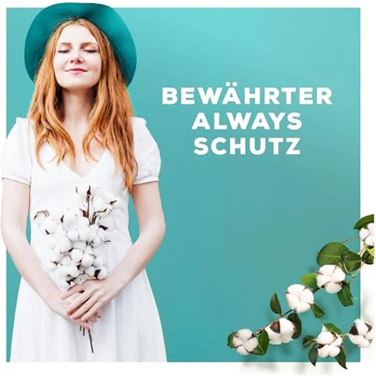 Always Ultra Binde Cotton Protection Long mit Flügeln, 100 % Bio-Baumwolle, ohne Duft- und Farbstoffe – Bild 3