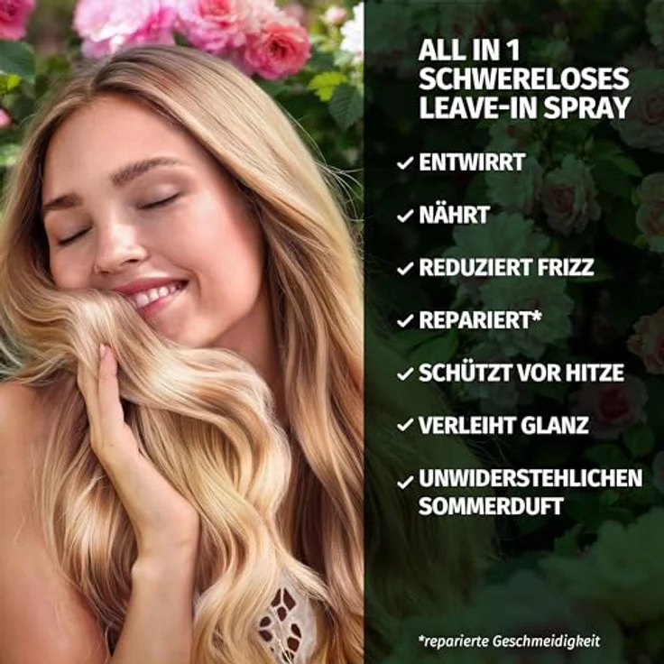 Herbal Essences Schwereloses All In 1 Leave-In Spray mit Rosenduft, 145ml, Entwirrt, Nährt, Reduziert Frizz, Schützt vor Hitze, Verleiht Glanz – Bild 2