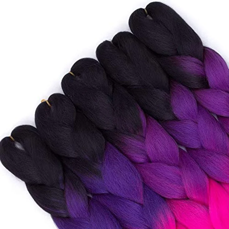 Shangxiu Rosa Jumbo-Flechthaar, 24" Kunsthaar Extensions, 6 Stück, weich und langlebig für DIY Frisuren – Bild 4